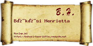Békési Henrietta névjegykártya