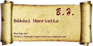 Békési Henrietta névjegykártya