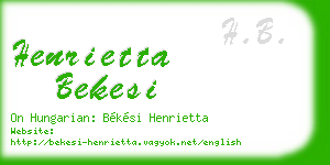 henrietta bekesi business card