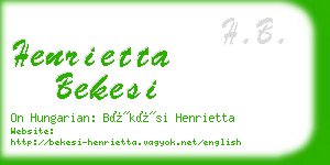 henrietta bekesi business card